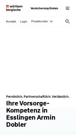 Vorschau der mobilen Webseite www.wuerttembergische.de, Versicherungsbüro Armin Dobler