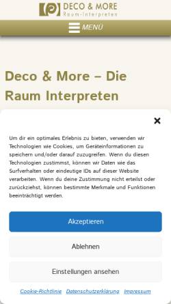 Vorschau der mobilen Webseite www.deco-and-more.de, Deco-and-more Raumausstatter