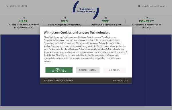 Vorschau von www.recht-esslingen.de, Rechtsanwälte Hindennach, Leuze, Dr. Deuschle, Patentanwalt Braig