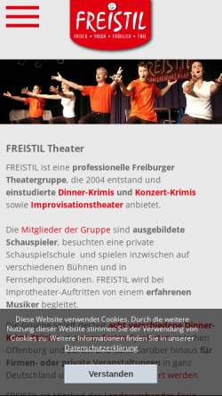 Vorschau der mobilen Webseite www.freistil-theater.de, Freistil