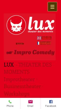 Vorschau der mobilen Webseite www.theater-lux.de, Lux - Theater des Moments