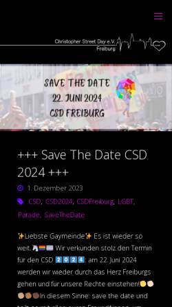 Vorschau der mobilen Webseite freiburg-pride.de, CSD Freiburg e.V.