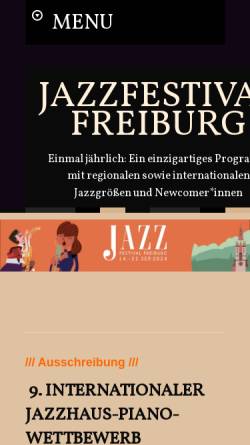 Vorschau der mobilen Webseite www.jazzfestival-freiburg.de, Le Gipfel du Jazz
