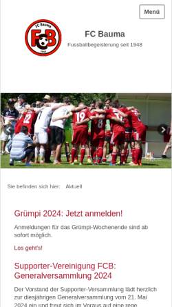 Vorschau der mobilen Webseite fcbauma.ch, FC Bauma