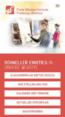 Vorschau der mobilen Webseite www.waldorfschule-freiburg.de, Freie Waldorfschule Freiburg-Wiehre