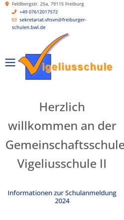 Vorschau der mobilen Webseite www.vigeliusschule.de, Vigeliuschule II