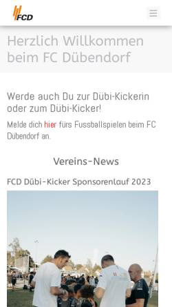 Vorschau der mobilen Webseite www.fcduebendorf.ch, FC Dübendorf