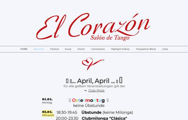Vorschau von www.tangoclub-corazon.de, Tango in Freiburg