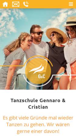 Vorschau der mobilen Webseite www.tanzschule-freiburg.de, Tanzschule Gennaro & Cristian GbR
