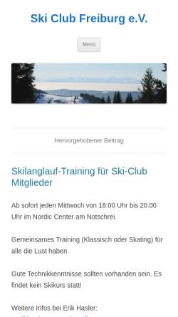 Vorschau der mobilen Webseite www.skiclub-freiburg.de, Ski-Club Freiburg