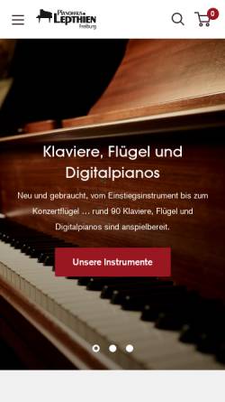 Vorschau der mobilen Webseite www.lepthien.de, Pianohaus Lepthien