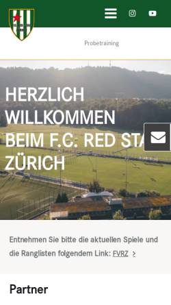Vorschau der mobilen Webseite www.redstar.ch, FC Red Star Zürich