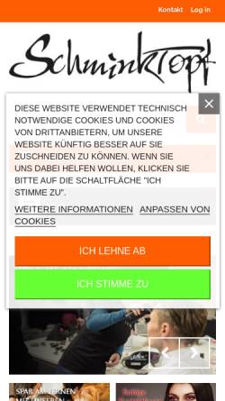 Vorschau der mobilen Webseite schminktopf.de, Schminktopf GmbH