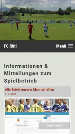Vorschau der mobilen Webseite www.fcrueti.ch, FC Rüti