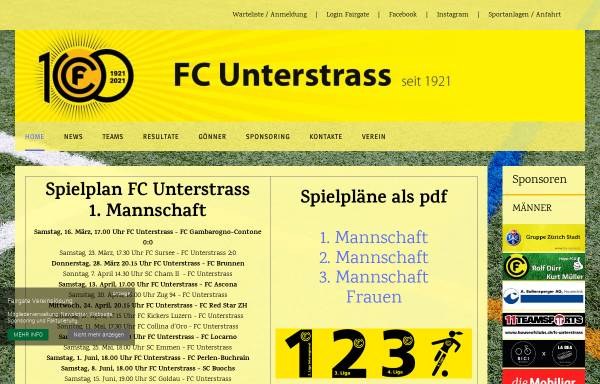 Vorschau von www.fcunterstrass.ch, FC Unterstrass Zürich