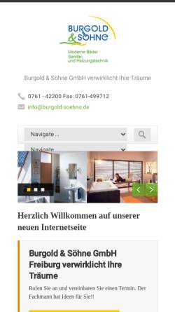 Vorschau der mobilen Webseite www.burgold-soehne.de, Sanitär- und Heizungstechnik Burgold & Söhne