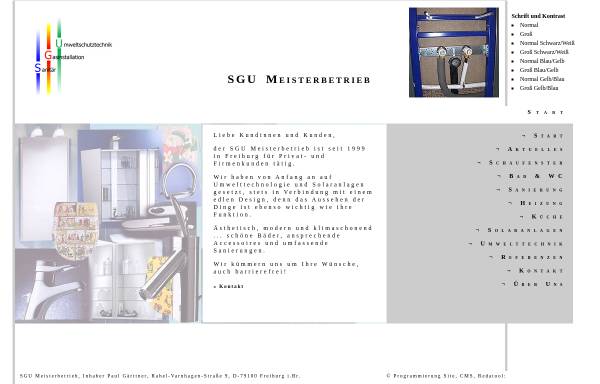Vorschau von www.sgu-meisterbetrieb.de, SGU Meisterbetrieb Paul Gärttner