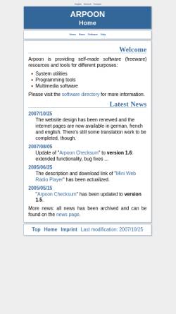 Vorschau der mobilen Webseite www.arpoon.de, Arpoon