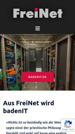 Vorschau der mobilen Webseite www.freinet.de, FreiNet Gesellschaft für Informationsdienste mbH