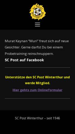 Vorschau der mobilen Webseite www.scpost.ch, SC Post Winterthur