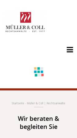 Vorschau der mobilen Webseite www.mueller-coll.de, Rechtsanwälte Norbert Müller & Kollegen