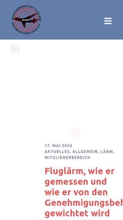 Vorschau der mobilen Webseite www.sgf-do-un.de, Schutzgemeinschaft Fluglärm Dortmund - Kreis Unna e.V.