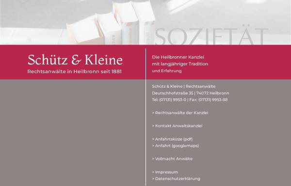 Vorschau von www.schuetz-kleine.de, Dr. Schütz & Kleine