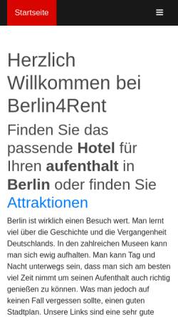 Vorschau der mobilen Webseite www.berlin4rent.de, Berlin 4 Rent