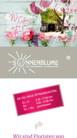 Vorschau der mobilen Webseite www.sonnenblume-hannover.de, Sonnenblume, Löffler