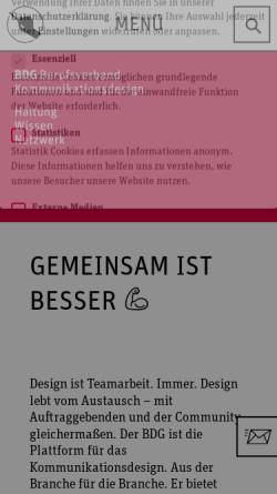 Vorschau der mobilen Webseite bdg.de, BDG Bund Deutscher Grafik-Designer e.V.