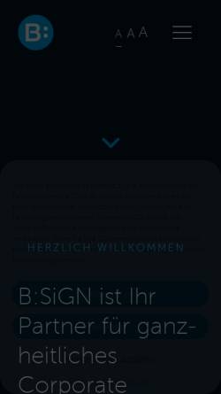 Vorschau der mobilen Webseite bsign.de, B:SiGN Design & Communications GmbH