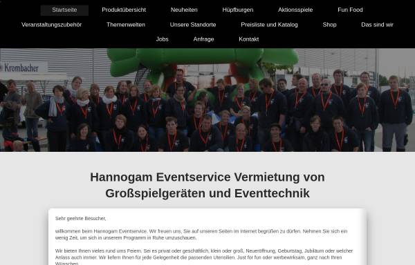 Vorschau von www.hannogam.de, Hannogam Veranstaltungsservice