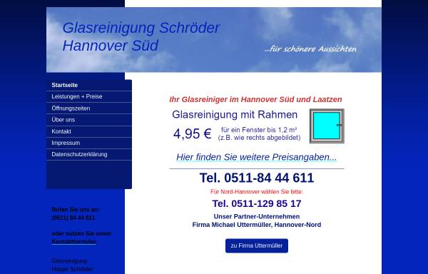 Vorschau von www.glasrein24.de, Glasreinigung Schröder