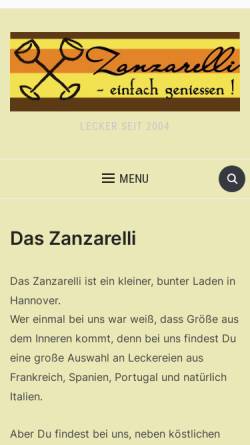 Vorschau der mobilen Webseite zanzarelli.de, Zanzarelli - Sandra Kinat