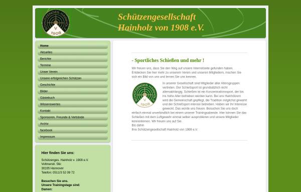 Vorschau von schuetzen-hainholz.de, Schützengesellschaft Hainholz von 1908 e.V.