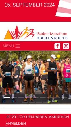 Vorschau der mobilen Webseite www.badenmarathon.de, Baden-Marathon