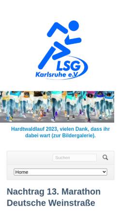 Vorschau der mobilen Webseite www.lsg-ka.de, Laufsportgemeinschaft Karlsruhe e.V.