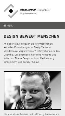 Vorschau der mobilen Webseite www.designzentrum-mv.de, DesignZentrum Mecklenburg-Vorpommern