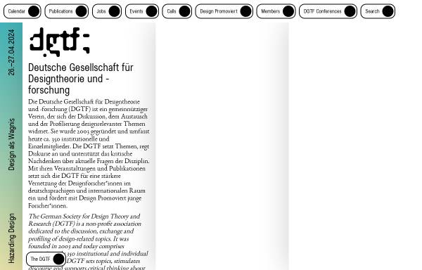 Vorschau von www.dgtf.de, DGTF - Deutsche Gesellschaft für Designtheorie und -forschung e.V.