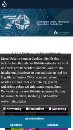 Vorschau der mobilen Webseite www.german-design-council.de, Rat für Formgebung - German Design Council