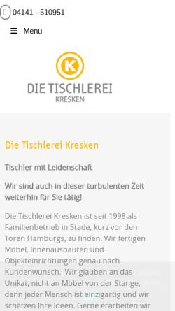 Vorschau der mobilen Webseite www.die-tischlerei-stade.de, Die Tischlerei F+K GmbH
