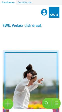 Vorschau der mobilen Webseite www.swu.de, SWU Stadtwerke Ulm/Neu-Ulm GmbH