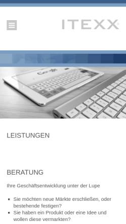 Vorschau der mobilen Webseite www.itexx.de, Itexx Internet Marketing