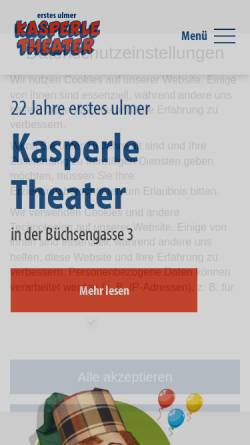 Vorschau der mobilen Webseite www.kasperletheaterulm.de, Erstes Ulmer Kasperletheater