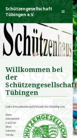 Vorschau der mobilen Webseite www.schuetzengesellschaft-tuebingen.de, Schützengesellschaft Tübingen 1562 e.V.