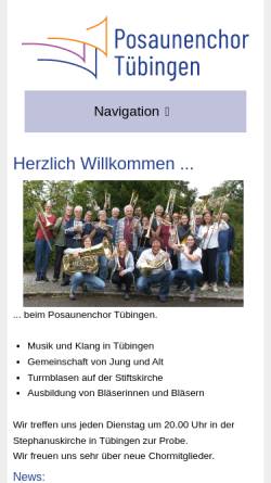 Vorschau der mobilen Webseite www.posaunenchor-tuebingen.de, Posaunenchor Tübingen