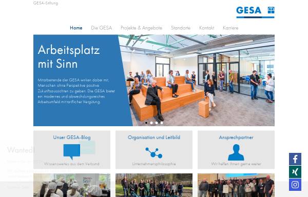Vorschau von www.gesaonline.de, GESA - gemeinnützige Gesellschaft für Entsorgung, Sanierung und Ausbildung mbH