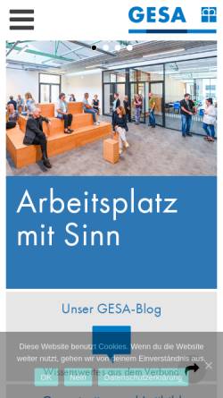 Vorschau der mobilen Webseite www.gesaonline.de, GESA - gemeinnützige Gesellschaft für Entsorgung, Sanierung und Ausbildung mbH