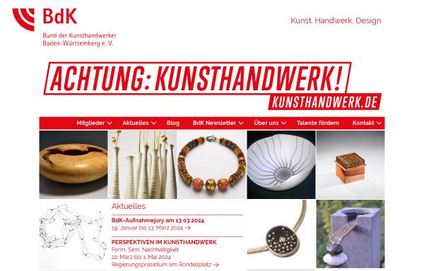 Vorschau von www.kunsthandwerk.de, Bund der Kunsthandwerker Baden-Württemberg e.V.