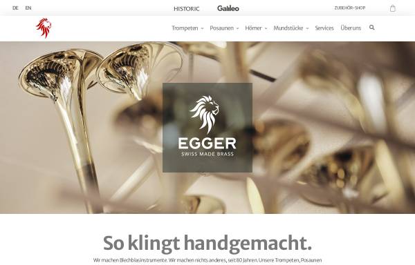 Vorschau von www.eggerinstruments.ch, Blechblas-Instrumentenbau Egger